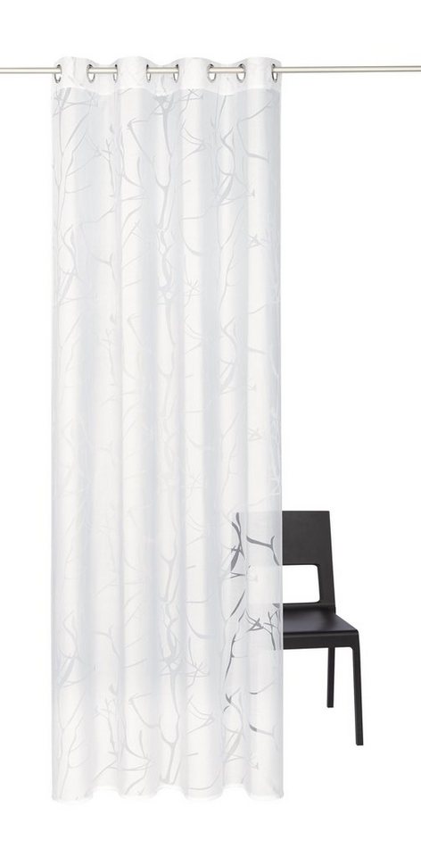 OTTO home Gardine Anna, 1 Stück, halbtransparent, Äste-Motiv (1 St), Ösen, halbtransparent, Ausbrenner, Bestseller, Äste-Motiv, Viskose, Polyester – Bild 2 von 5