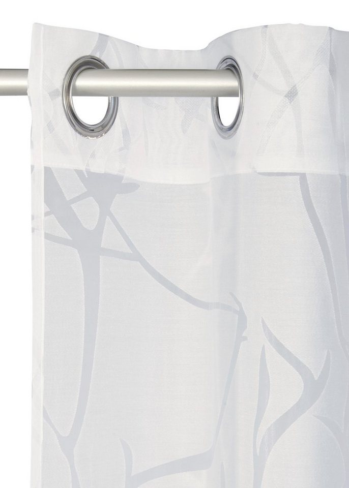 OTTO home Gardine Anna, 1 Stück, halbtransparent, Äste-Motiv (1 St), Ösen, halbtransparent, Ausbrenner, Bestseller, Äste-Motiv, Viskose, Polyester – Bild 5 von 5