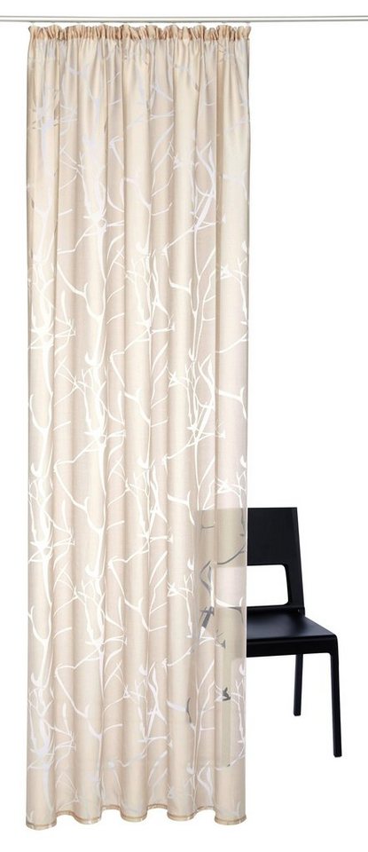 OTTO home Gardine Anna, 1 Stück, Kräuselband, halbtransparent (1 St), Kräuselband, halbtransparent, Ausbrenner, Viskose, Polyester, Äste-Motiv – Bild 2 von 5