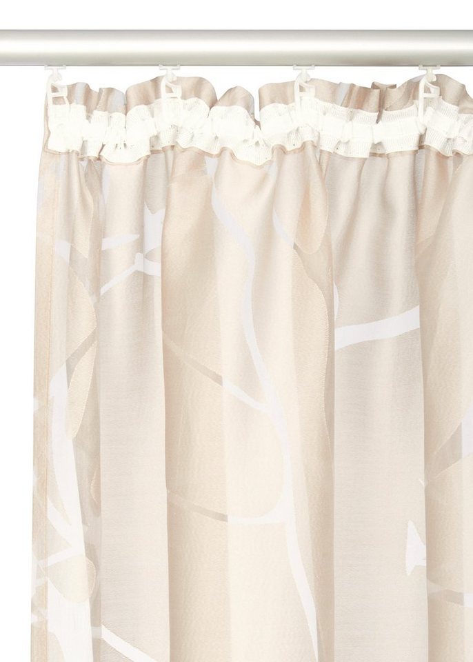 OTTO home Gardine Anna, 1 Stück, Kräuselband, halbtransparent (1 St), Kräuselband, halbtransparent, Ausbrenner, Viskose, Polyester, Äste-Motiv – Bild 5 von 5