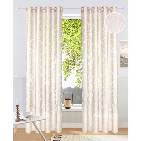 OTTO home Gardine Anna, 1 Stück, halbtransparent, Äste-Motiv (1 St), Ösen, halbtransparent, Ausbrenner, Bestseller, Äste-Motiv, Viskose, Polyester