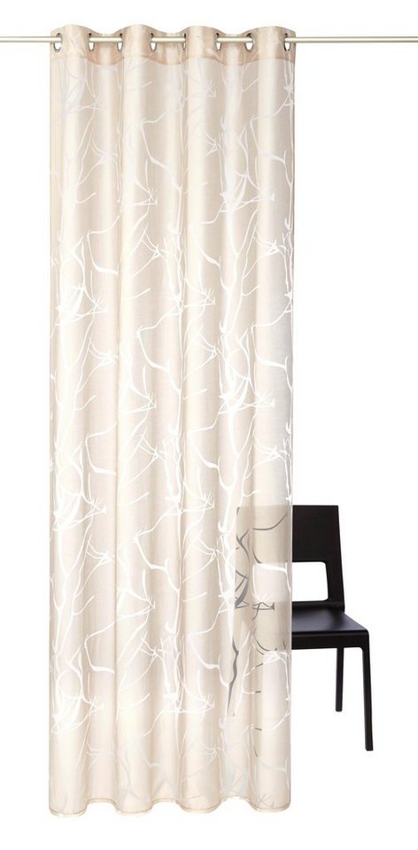 OTTO home Gardine Anna, 1 Stück, halbtransparent, Äste-Motiv (1 St), Ösen, halbtransparent, Ausbrenner, Bestseller, Äste-Motiv, Viskose, Polyester – Bild 2 von 5