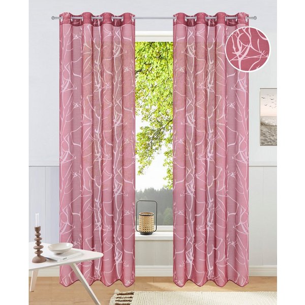 OTTO home Gardine Anna, 1 Stück, halbtransparent, Äste-Motiv (1 St), Ösen, halbtransparent, Ausbrenner, Bestseller, Äste-Motiv, Viskose, Polyester
