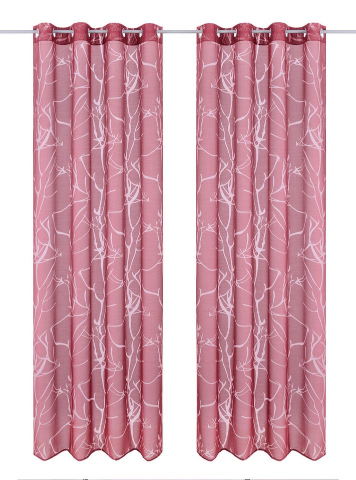 OTTO home Gardine Anna, 1 Stück, halbtransparent, Äste-Motiv (1 St), Ösen, halbtransparent, Ausbrenner, Bestseller, Äste-Motiv, Viskose, Polyester – Bild 2 von 5