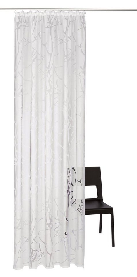OTTO home Gardine Anna, 1 Stück, Kräuselband, halbtransparent (1 St), Kräuselband, halbtransparent, Ausbrenner, Viskose, Polyester, Äste-Motiv – Bild 2 von 5