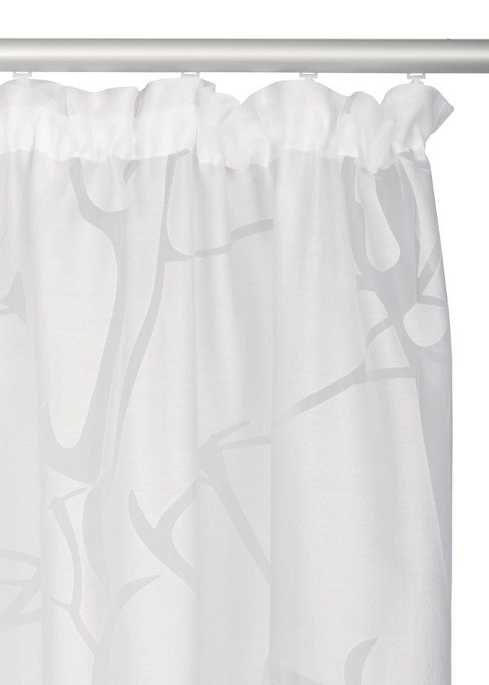 OTTO home Gardine Anna, 1 Stück, Kräuselband, halbtransparent (1 St), Kräuselband, halbtransparent, Ausbrenner, Viskose, Polyester, Äste-Motiv – Bild 5 von 5