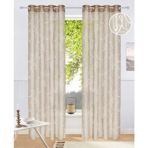 OTTO home Gardine Anna, 1 Stück, halbtransparent, Äste-Motiv (1 St), Ösen, halbtransparent, Ausbrenner, Bestseller, Äste-Motiv, Viskose, Polyester