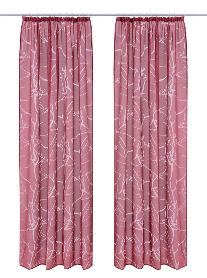 OTTO home Gardine Anna, 1 Stück, Kräuselband, halbtransparent (1 St), Kräuselband, halbtransparent, Ausbrenner, Viskose, Polyester, Äste-Motiv – Bild 2 von 5