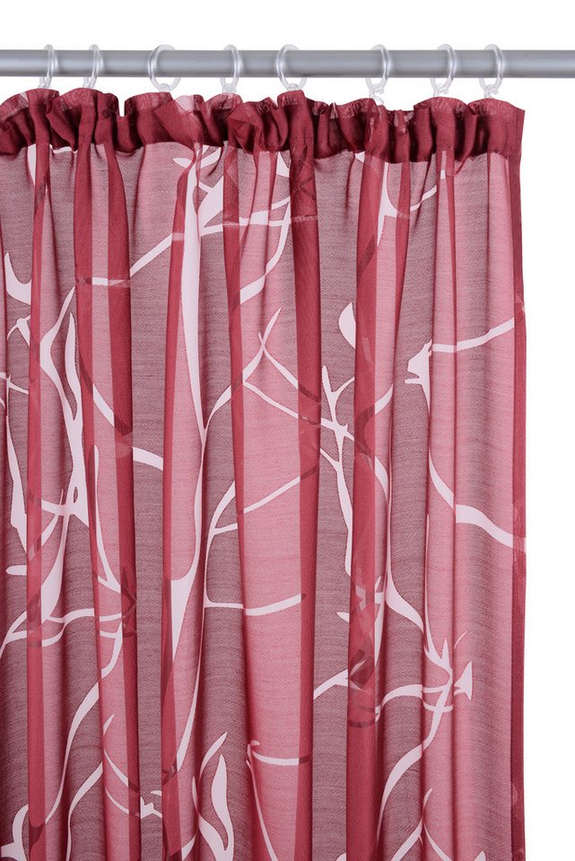 OTTO home Gardine Anna, 1 Stück, Kräuselband, halbtransparent (1 St), Kräuselband, halbtransparent, Ausbrenner, Viskose, Polyester, Äste-Motiv – Bild 3 von 5