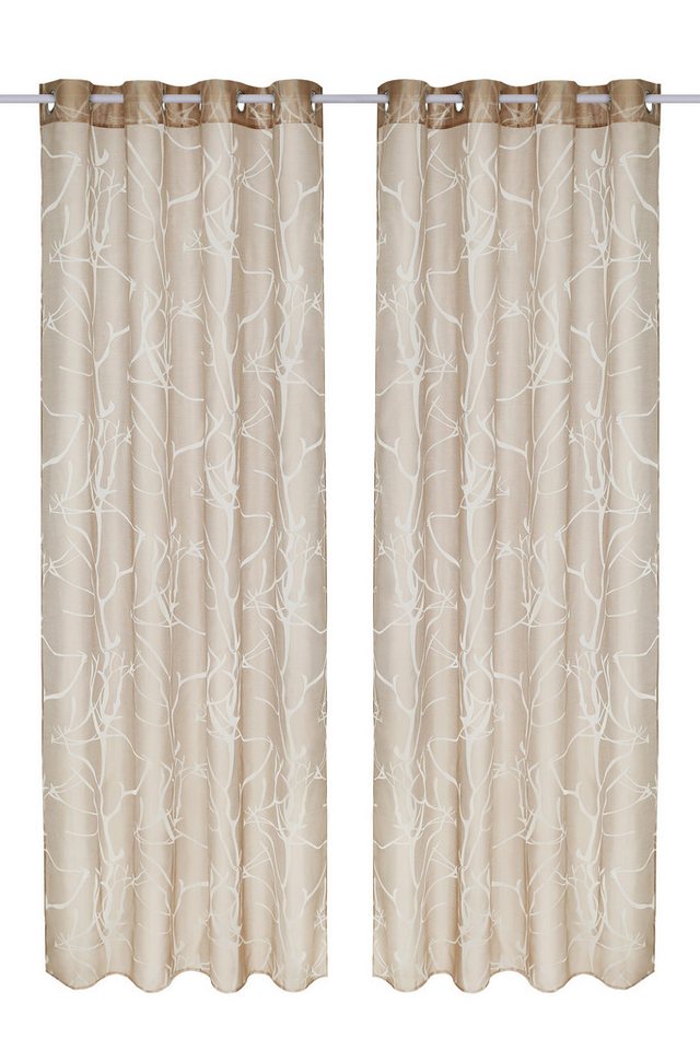 OTTO home Gardine Anna, 1 Stück, halbtransparent, Äste-Motiv (1 St), Ösen, halbtransparent, Ausbrenner, Bestseller, Äste-Motiv, Viskose, Polyester – Bild 2 von 5