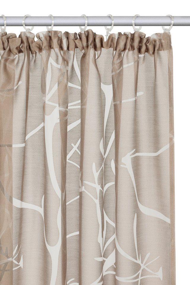 OTTO home Gardine Anna, 1 Stück, Kräuselband, halbtransparent (1 St), Kräuselband, halbtransparent, Ausbrenner, Viskose, Polyester, Äste-Motiv – Bild 3 von 5