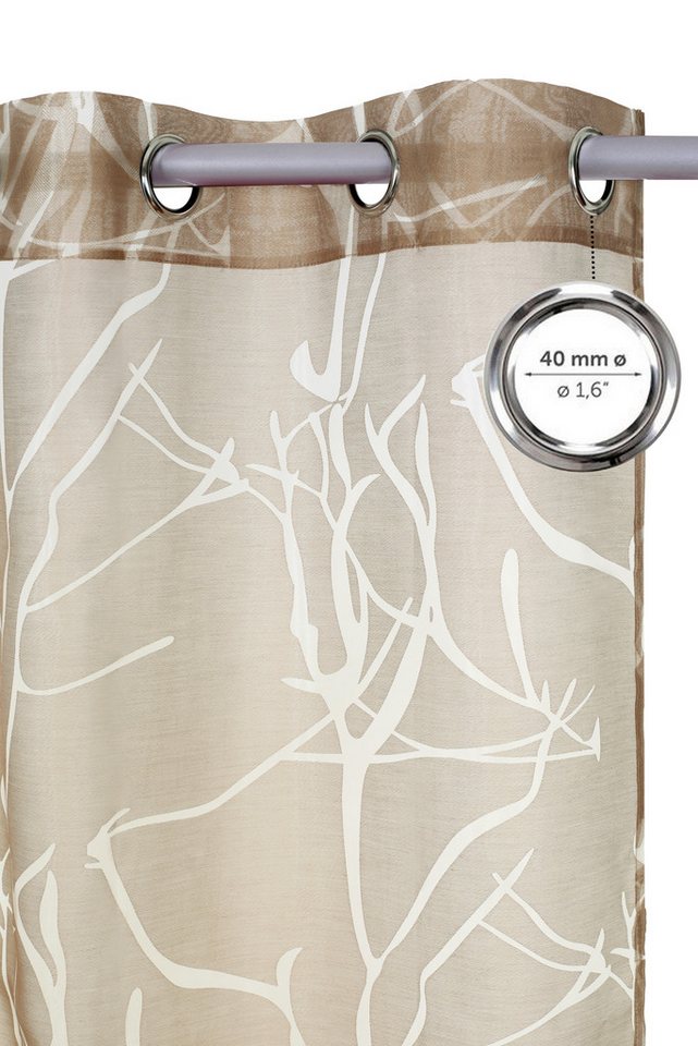 OTTO home Gardine Anna, 1 Stück, halbtransparent, Äste-Motiv (1 St), Ösen, halbtransparent, Ausbrenner, Bestseller, Äste-Motiv, Viskose, Polyester – Bild 3 von 5