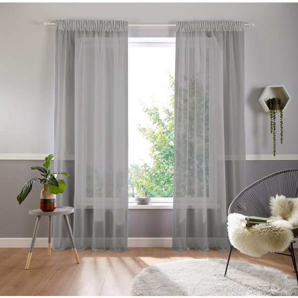 OTTO home Gardine Ari, 1 Stück, Multifunktionsband, transparent (1 St), Multifunktionsband, halbtransparent, Voile, Bestseller mit 4,5-Sterne-Bewertung