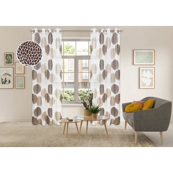 OTTO home Gardine BELEM, 1 Stück, transparent, Kreisemotiv (1 St), Ösen, transparent, Polyester, 1 Schal, Polyester, Kreise