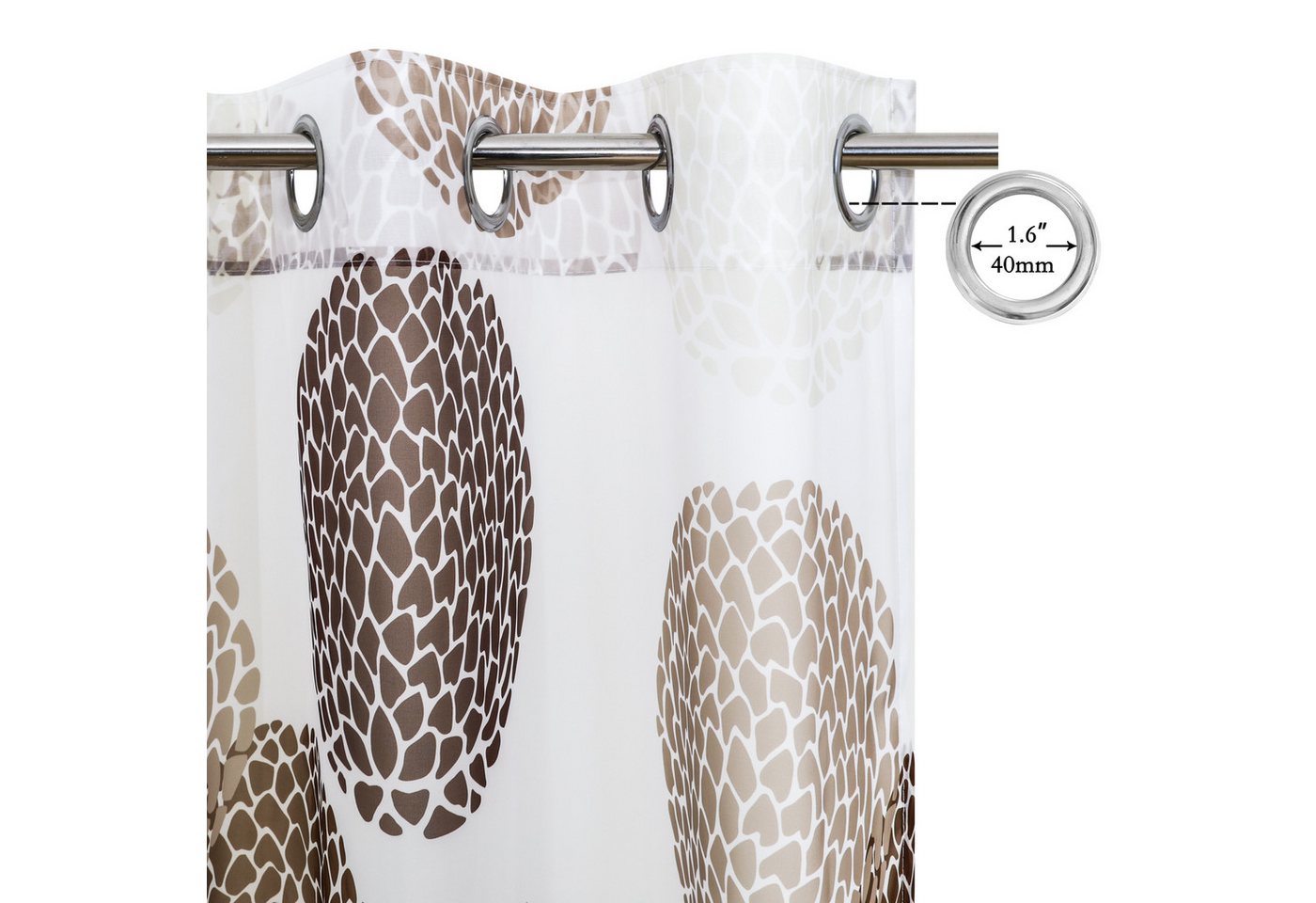 OTTO home Gardine BELEM, 1 Stück, transparent, Kreisemotiv (1 St), Ösen, transparent, Polyester, 1 Schal, Polyester, Kreise – Bild 3 von 5