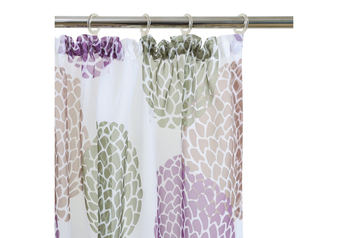 OTTO home Gardine Belem, 1 Stück, Kräuselband, transparent (1 St), Kräuselband, transparent, Voile, 1 bzw. 2 Schals, Vorhang, Fertiggardine, Kreise – Bild 3 von 5