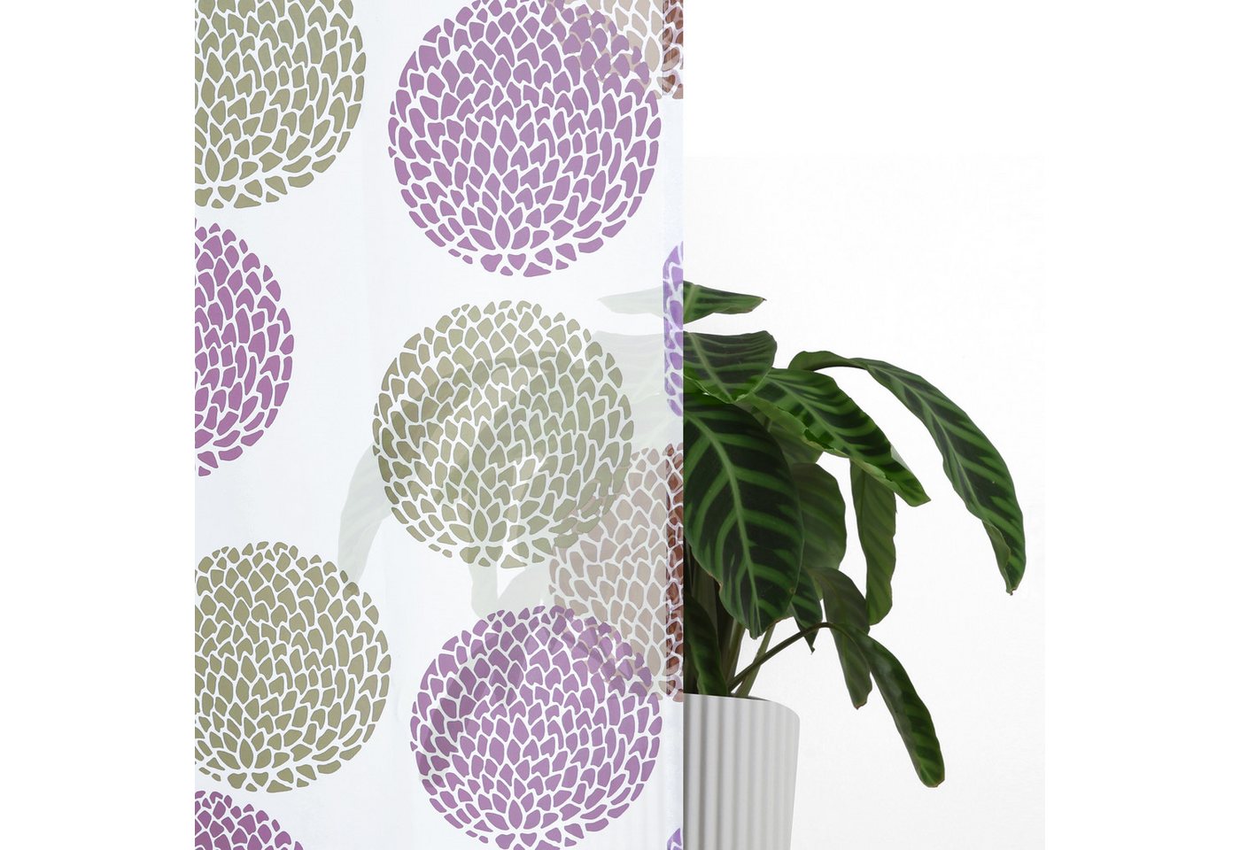 OTTO home Gardine Belem, 1 Stück, Kräuselband, transparent (1 St), Kräuselband, transparent, Voile, 1 bzw. 2 Schals, Vorhang, Fertiggardine, Kreise – Bild 5 von 5