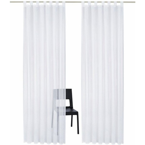 OTTO home Gardine Belem, 1 Stück, Schlaufen, transparent (1 St), Schlaufen, transparent, Voile, 1 oder 2 Schals, Vorhang, Fertiggardine, Kreise