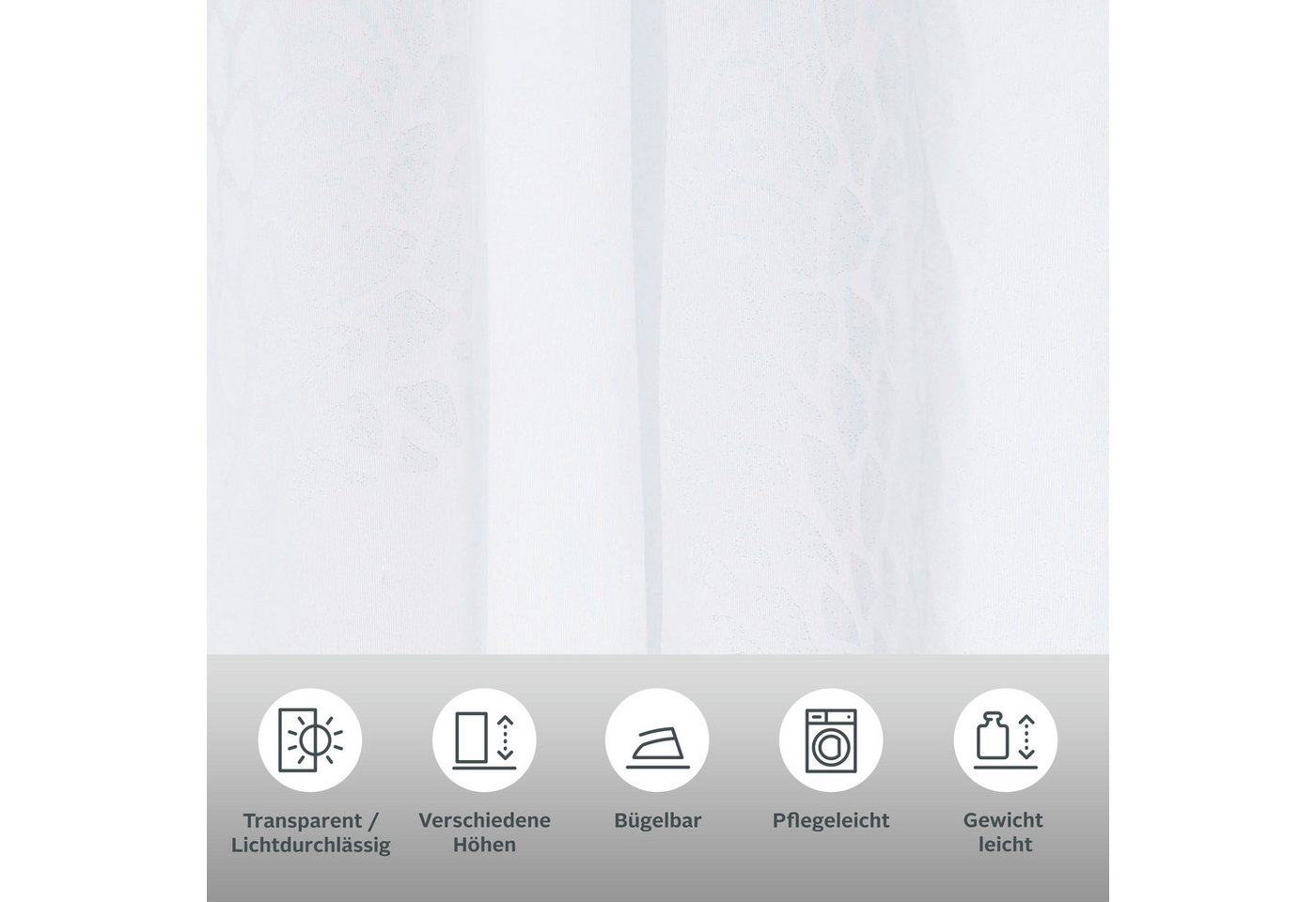 OTTO home Gardine Belem, 1 Stück, Schlaufen, transparent (1 St), Schlaufen, transparent, Voile, 1 oder 2 Schals, Vorhang, Fertiggardine, Kreise – Bild 3 von 5