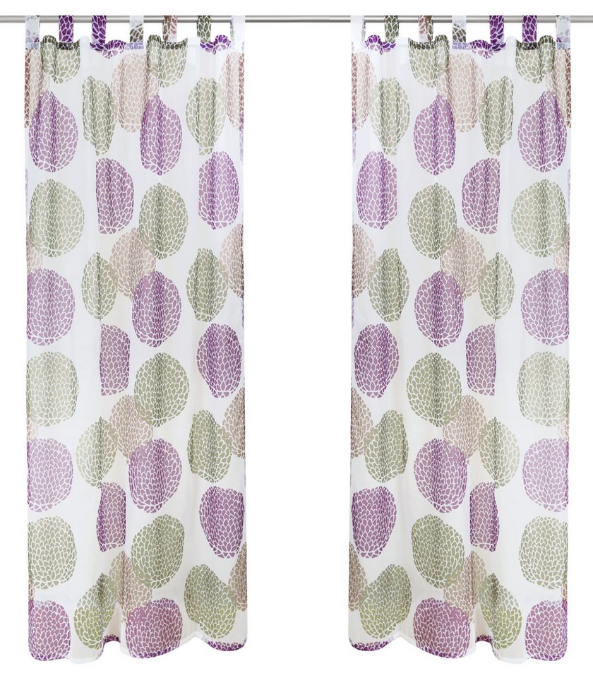 OTTO home Gardine Belem, 1 Stück, Schlaufen, transparent (1 St), Schlaufen, transparent, Voile, 1 oder 2 Schals, Vorhang, Fertiggardine, Kreise – Bild 2 von 5