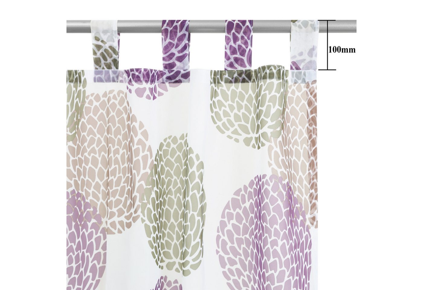 OTTO home Gardine Belem, 1 Stück, Schlaufen, transparent (1 St), Schlaufen, transparent, Voile, 1 oder 2 Schals, Vorhang, Fertiggardine, Kreise – Bild 3 von 5