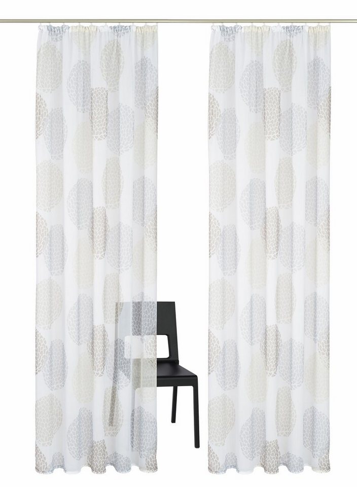 OTTO home Gardine Belem, 1 Stück, Kräuselband, transparent (1 St), Kräuselband, transparent, Voile, 1 bzw. 2 Schals, Vorhang, Fertiggardine, Kreise – Bild 2 von 5
