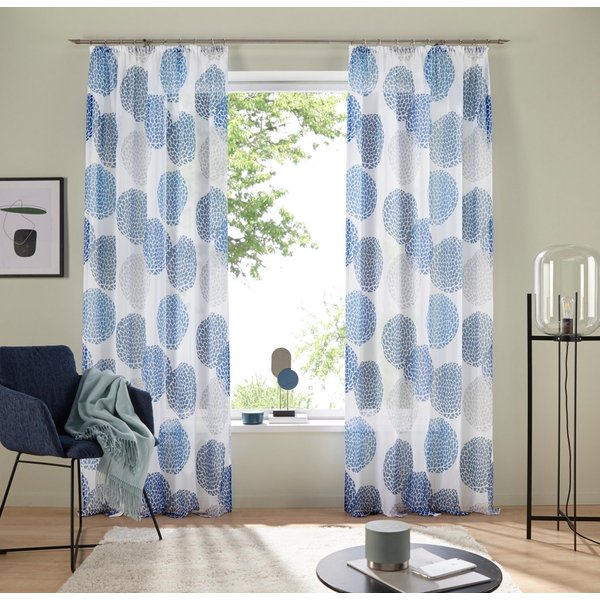 OTTO home Gardine Belem, 1 Stück, Kräuselband, transparent (1 St), Kräuselband, transparent, Voile, 1 bzw. 2 Schals, Vorhang, Fertiggardine, Kreise