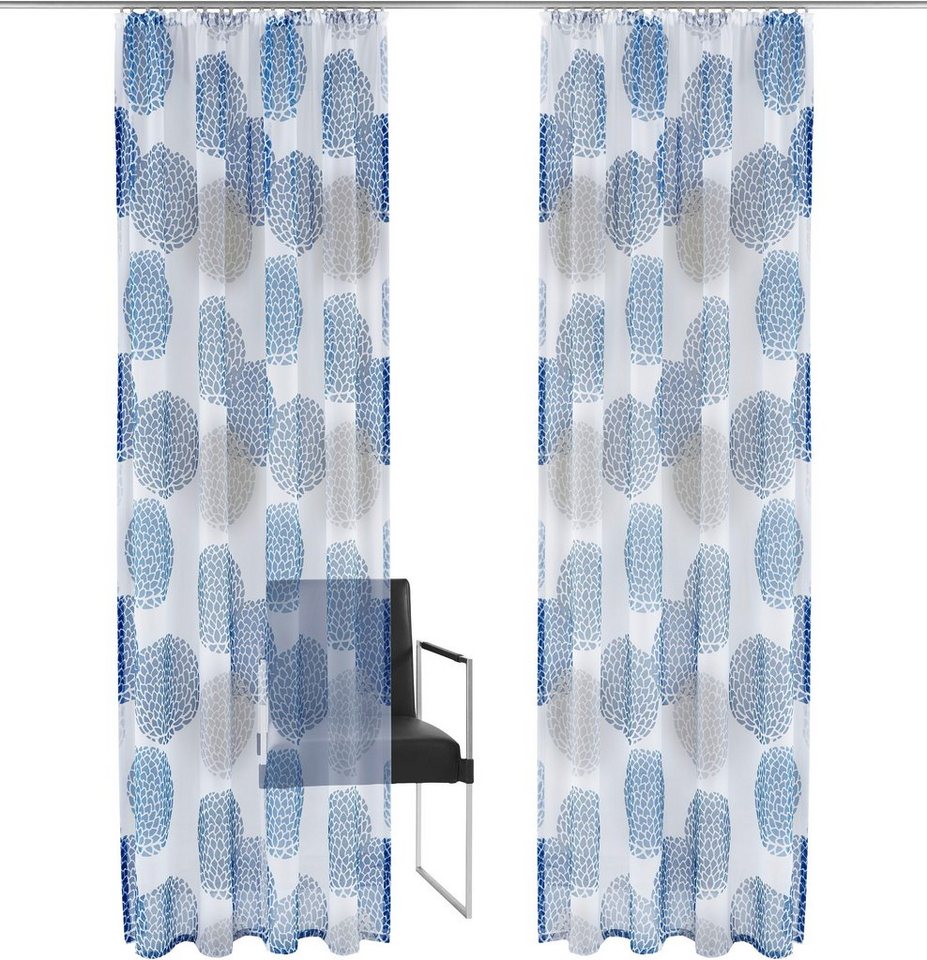 OTTO home Gardine Belem, 1 Stück, Kräuselband, transparent (1 St), Kräuselband, transparent, Voile, 1 bzw. 2 Schals, Vorhang, Fertiggardine, Kreise – Bild 2 von 5