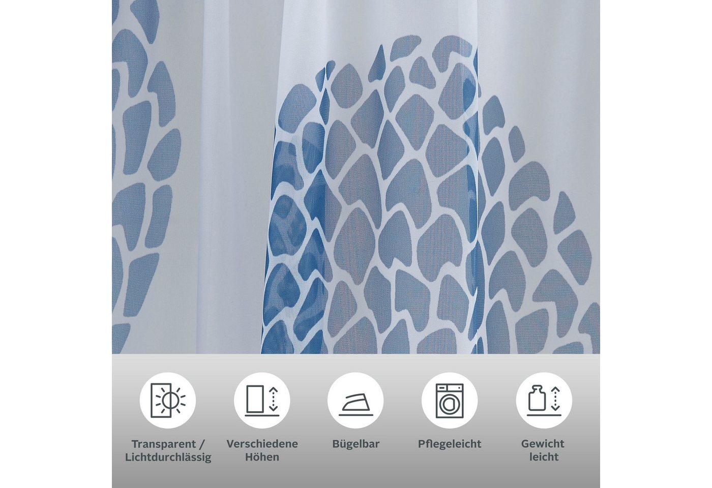 OTTO home Gardine Belem, 1 Stück, Kräuselband, transparent (1 St), Kräuselband, transparent, Voile, 1 bzw. 2 Schals, Vorhang, Fertiggardine, Kreise – Bild 3 von 5