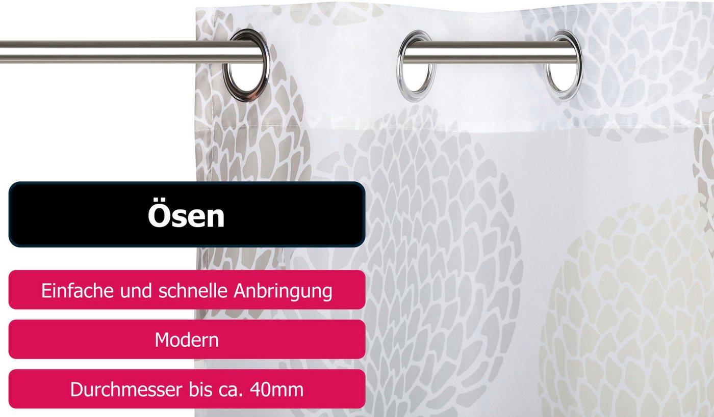 OTTO home Gardine BELEM, 1 Stück, transparent, Kreisemotiv (1 St), Ösen, transparent, Polyester, 1 Schal, Polyester, Kreise – Bild 4 von 5