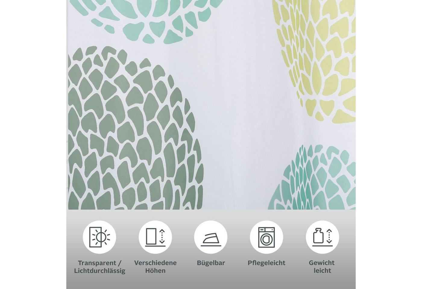 OTTO home Gardine BELEM, 1 Stück, transparent, Kreisemotiv (1 St), Ösen, transparent, Polyester, 1 Schal, Polyester, Kreise – Bild 3 von 5