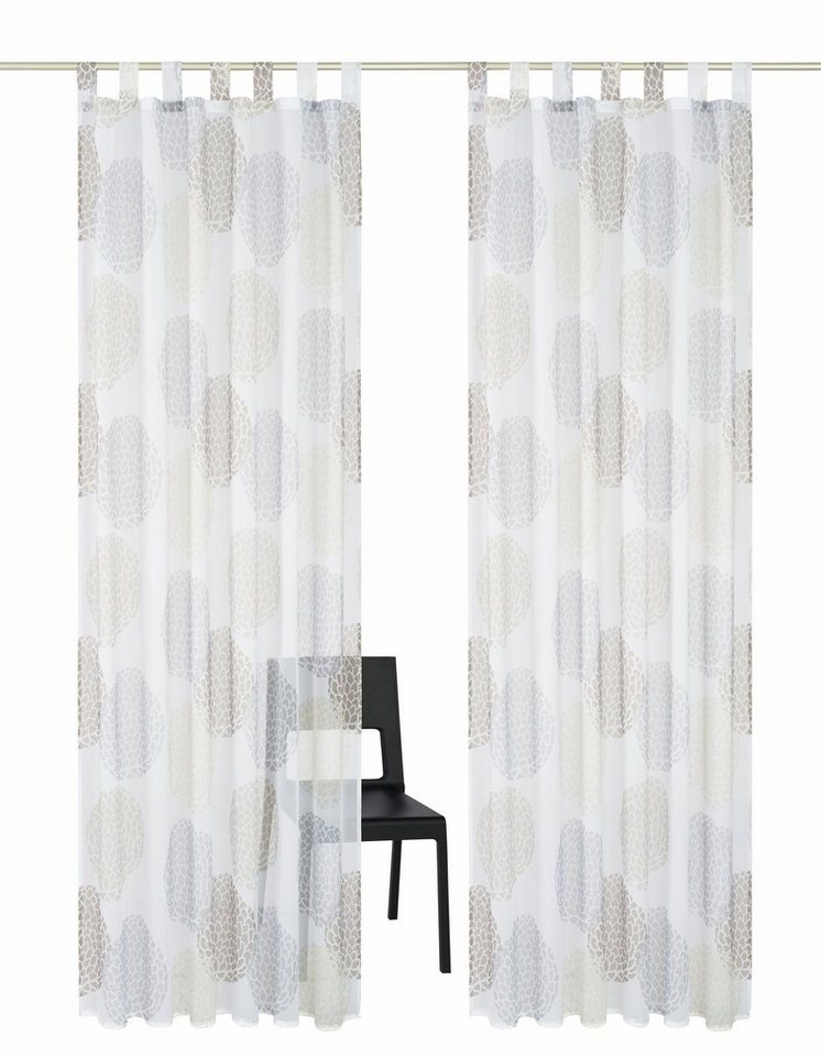 OTTO home Gardine Belem, 1 Stück, Schlaufen, transparent (1 St), Schlaufen, transparent, Voile, 1 oder 2 Schals, Vorhang, Fertiggardine, Kreise – Bild 2 von 5