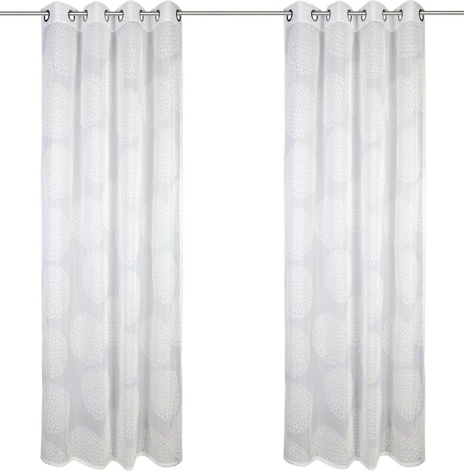 OTTO home Gardine BELEM, 1 Stück, transparent, Kreisemotiv (1 St), Ösen, transparent, Polyester, 1 Schal, Polyester, Kreise – Bild 2 von 5