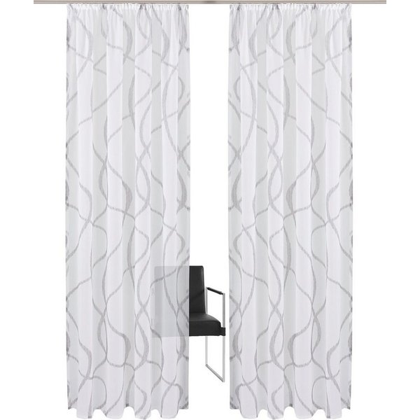 OTTO home Gardine Bene, 1 Stück, Kräuselband, transparent, gemustert (1 St), Kräuselband, transparent, Polyester, Transparent, gemustert, glatt, verschiedene Gr