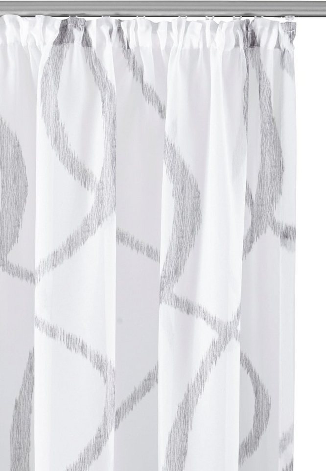 OTTO home Gardine Bene, 1 Stück, Kräuselband, transparent, gemustert (1 St), Kräuselband, transparent, Polyester, Transparent, gemustert, glatt, verschiedene Gr – Bild 3 von 5