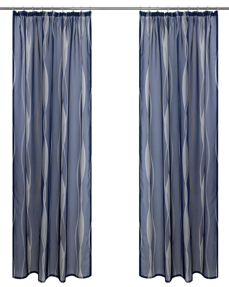 OTTO home Gardine Dimona, 2er-Set, transparent, Kräuselband, Wellenmotiv (2 St), Kräuselband, transparent, Voile, 2er-Set, transparent, Voile, Polyester – Bild 2 von 5