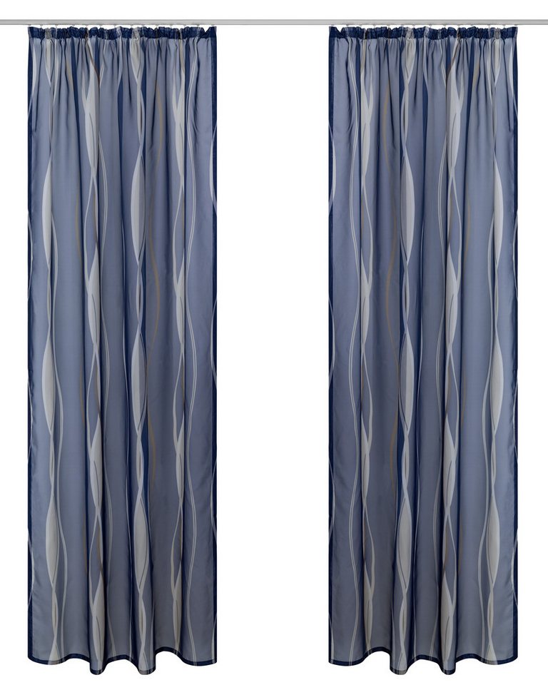 OTTO home Gardine Dimona, 2er-Set, transparent, Kräuselband, Wellenmotiv (2 St), Kräuselband, transparent, Voile, 2er-Set, transparent, Voile, Polyester – Bild 3 von 5