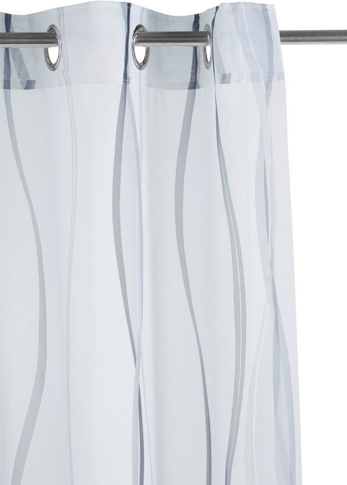 OTTO home Gardine Dimona, 2er- Set, transparent, Wellen (2 St), Ösen, transparent, Voile, 2-er Set, transparent, Voile, Polyester, Wellen – Bild 5 von 5