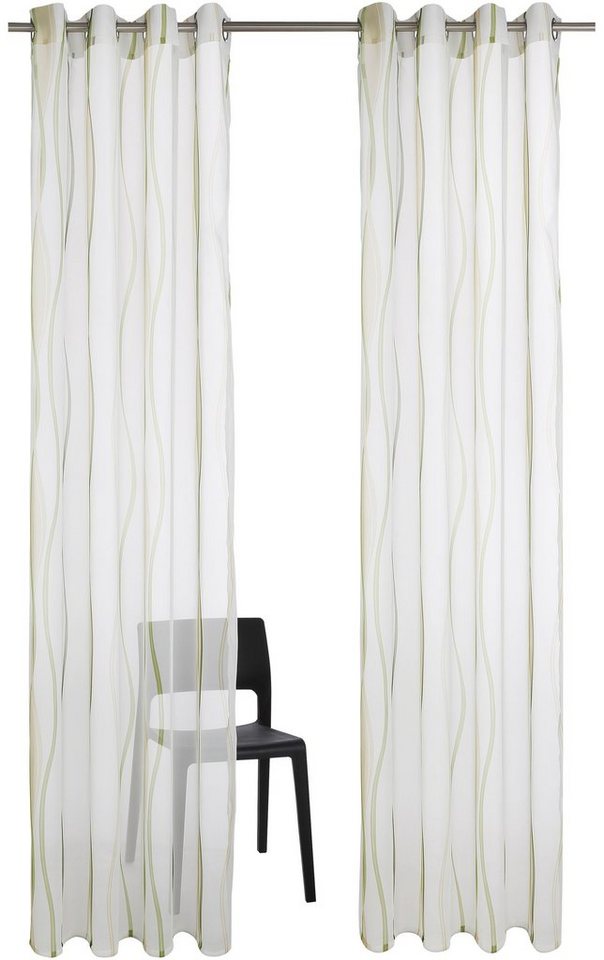 OTTO home Gardine Dimona, 2er- Set, transparent, Wellen (2 St), Ösen, transparent, Voile, 2-er Set, transparent, Voile, Polyester, Wellen – Bild 2 von 5