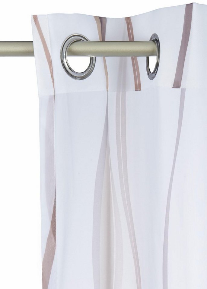 OTTO home Gardine Dimona, 2er- Set, transparent, Wellen (2 St), Ösen, transparent, Voile, 2-er Set, transparent, Voile, Polyester, Wellen – Bild 5 von 5