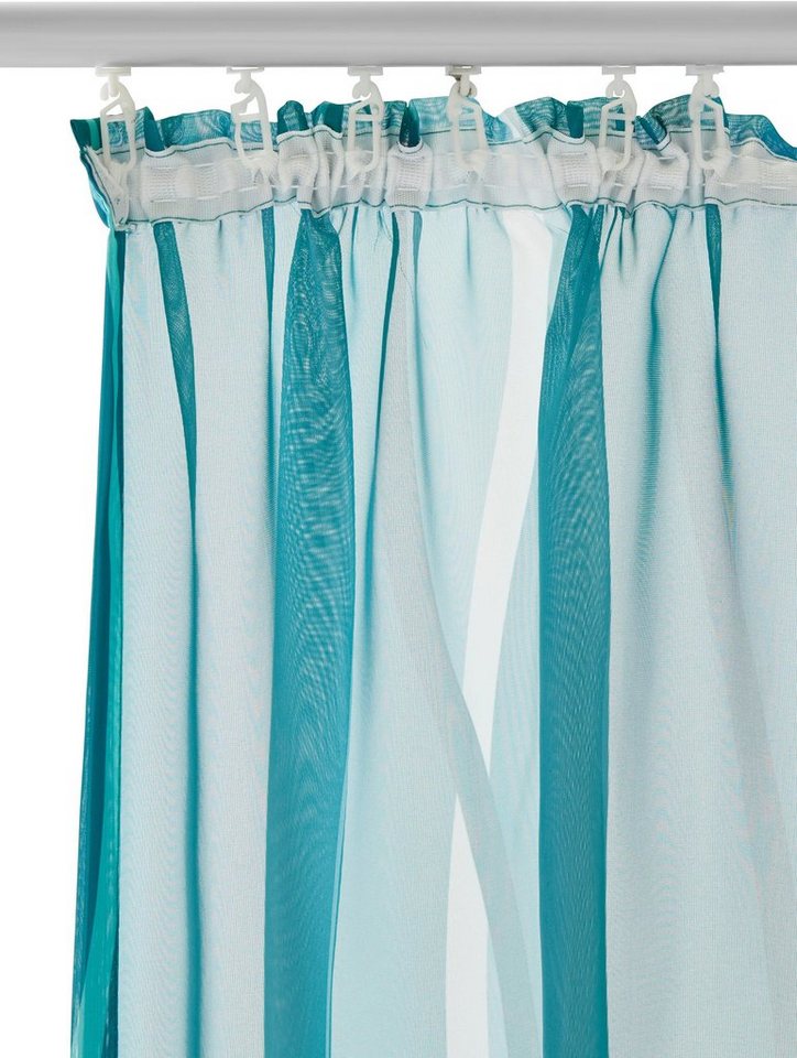 OTTO home Gardine Dimona, 2er-Set, transparent, Kräuselband, Wellenmotiv (2 St), Kräuselband, transparent, Voile, 2er-Set, transparent, Voile, Polyester – Bild 4 von 5