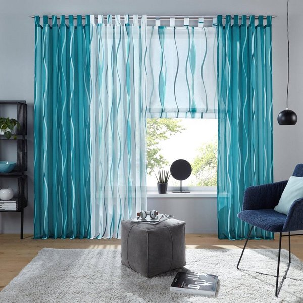 OTTO home Gardine DIMONA, 2er-Set, Schlaufen, transparent, Wellen (2 St), Schlaufen, transparent, Voile, 2-er Set, Voile, Polyester, Wellen