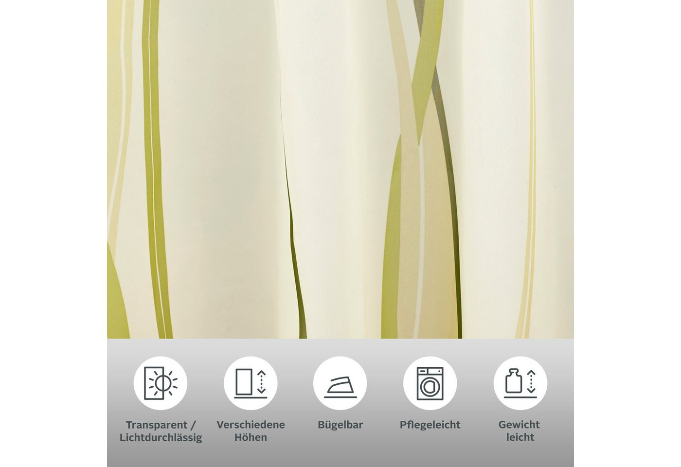 OTTO home Gardine DIMONA, 2er-Set, Schlaufen, transparent, Wellen (2 St), Schlaufen, transparent, Voile, 2-er Set, Voile, Polyester, Wellen – Bild 2 von 5