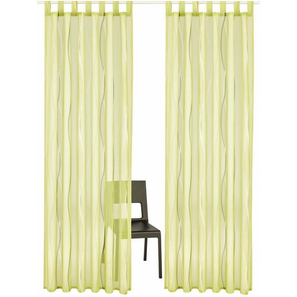 OTTO home Gardine Dimona (2 St), Schlaufen, transparent, Voile, 2er-Set, Voile, Polyester, Wellen