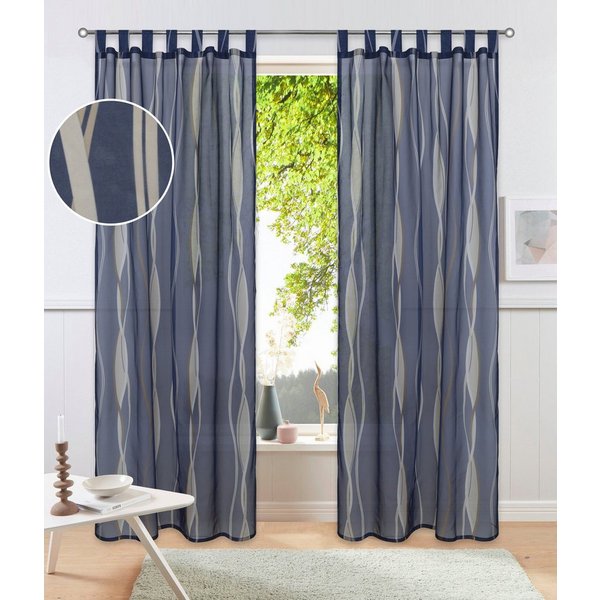 OTTO home Gardine Dimona (2 St), Schlaufen, transparent, Voile, 2er-Set, Voile, Polyester, Wellen