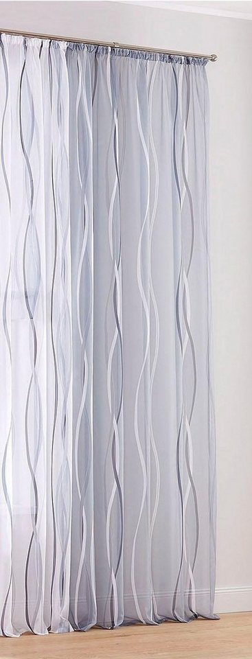 OTTO home Gardine Dimona, 2er-Set, transparent, Kräuselband, Wellenmotiv (2 St), Kräuselband, transparent, Voile, 2er-Set, transparent, Voile, Polyester – Bild 5 von 5