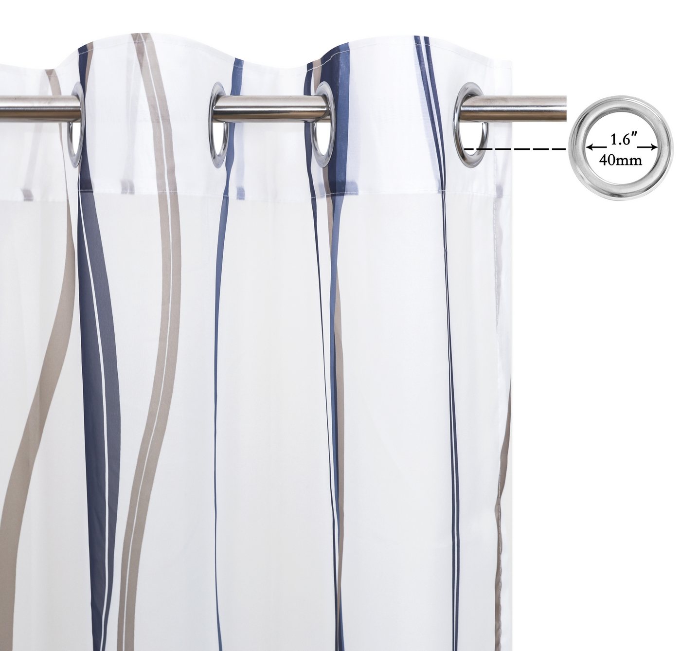 OTTO home Gardine Dimona, 2er- Set, transparent, Wellen (2 St), Ösen, transparent, Voile, 2-er Set, transparent, Voile, Polyester, Wellen – Bild 3 von 5
