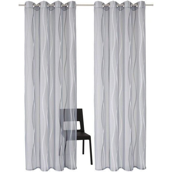 OTTO home Gardine Dimona, Ösen, transparent, 2er-Set (2 St), Ösen, transparent, Voile, 2er-Set, transparent, Voile, Polyester