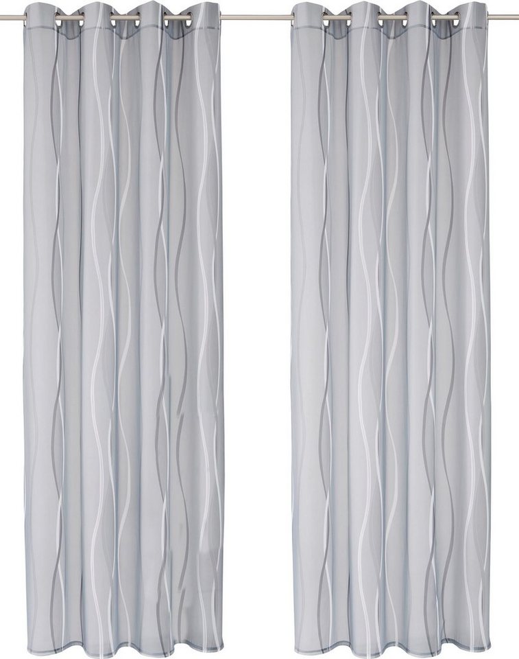 OTTO home Gardine Dimona, Ösen, transparent, 2er-Set (2 St), Ösen, transparent, Voile, 2er-Set, transparent, Voile, Polyester – Bild 3 von 5