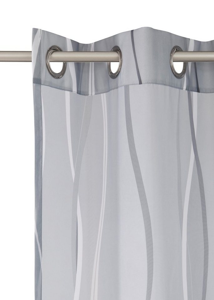 OTTO home Gardine Dimona, Ösen, transparent, 2er-Set (2 St), Ösen, transparent, Voile, 2er-Set, transparent, Voile, Polyester – Bild 4 von 5